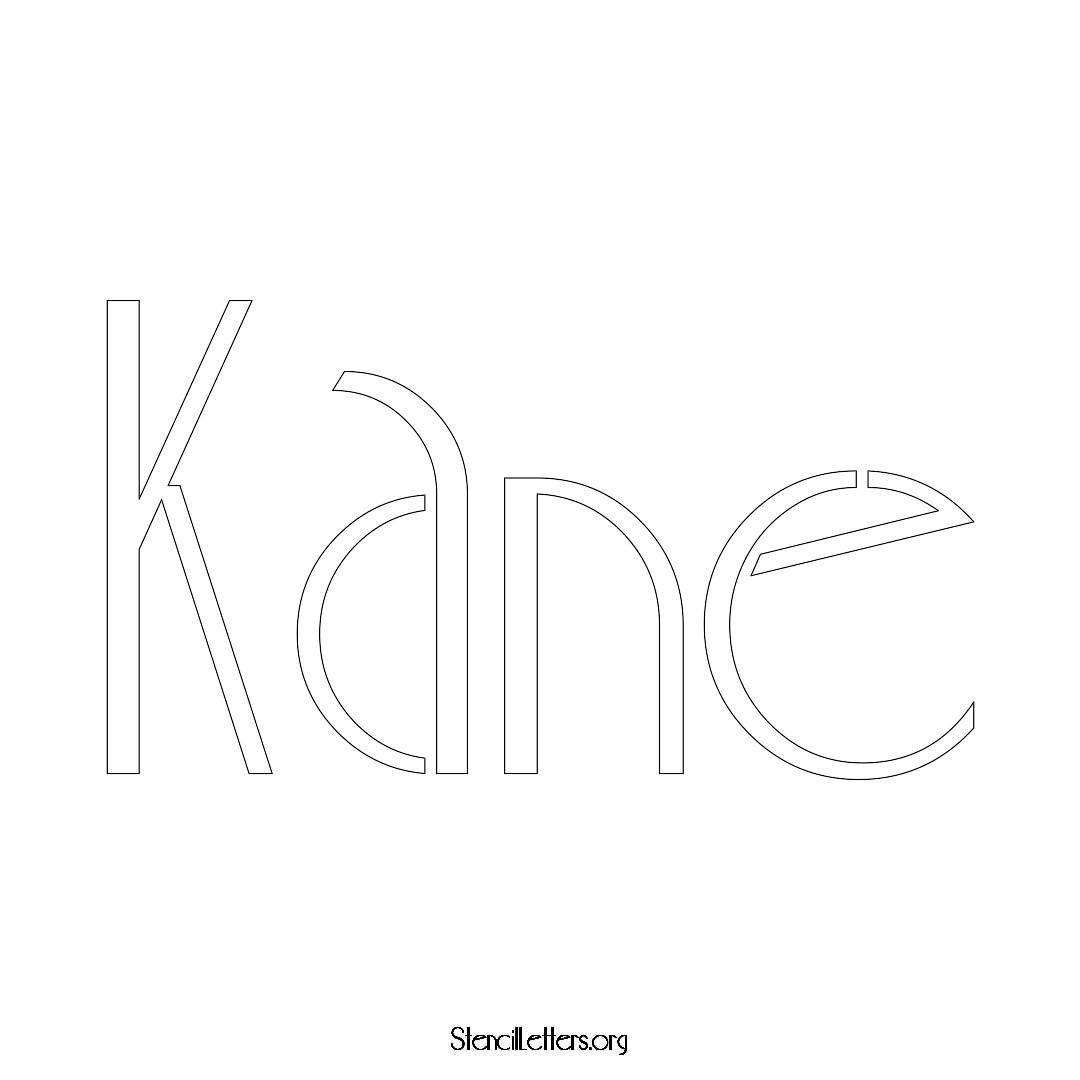 Kane name stencil in Art Deco Lettering