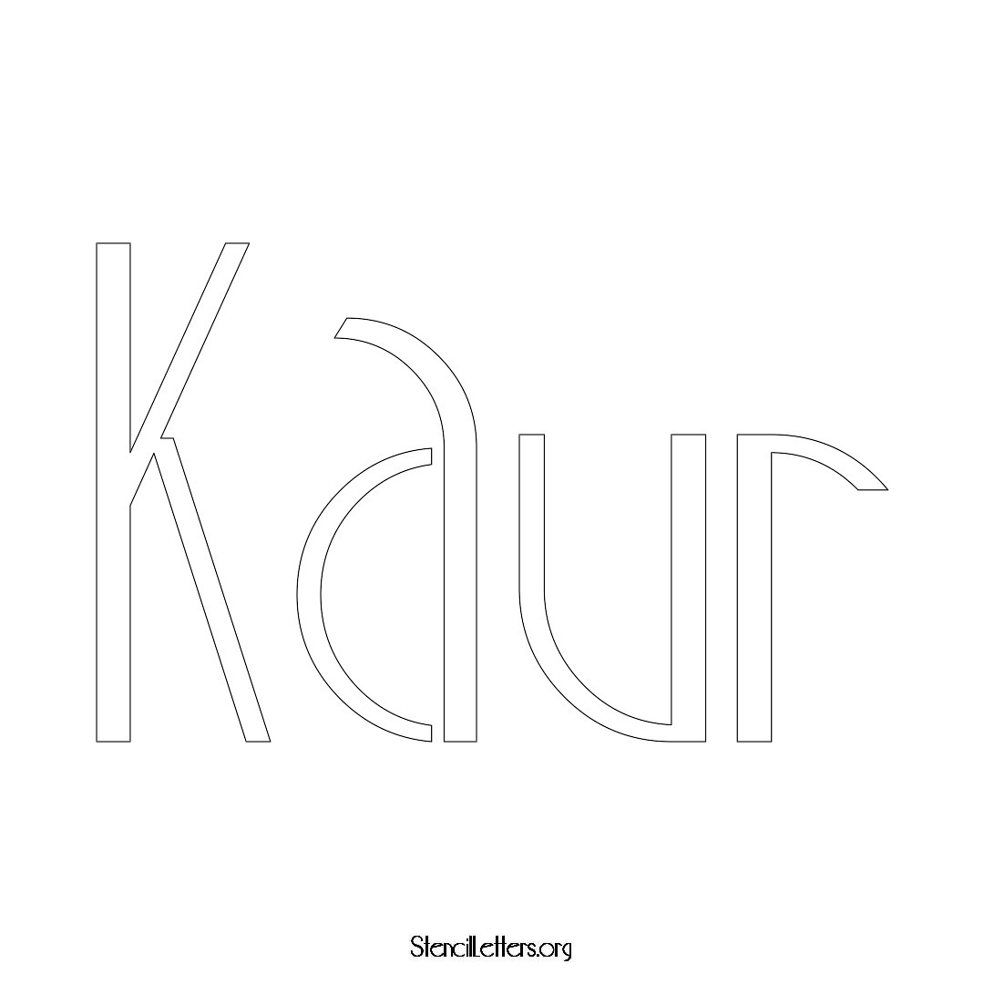 Kaur name stencil in Art Deco Lettering