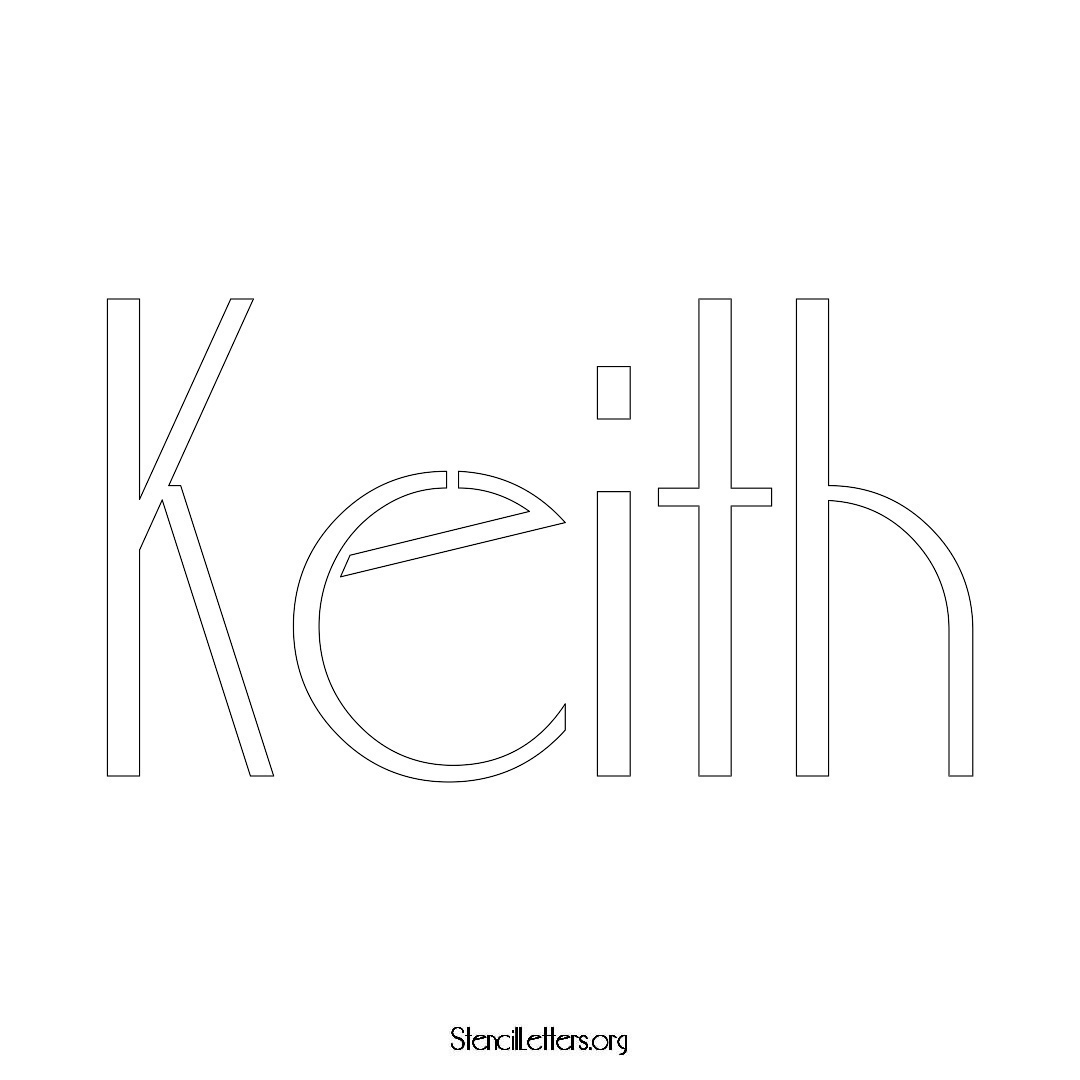 Keith name stencil in Art Deco Lettering