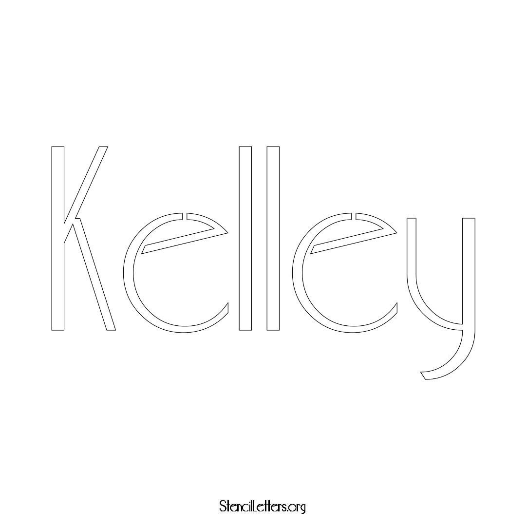 Kelley name stencil in Art Deco Lettering