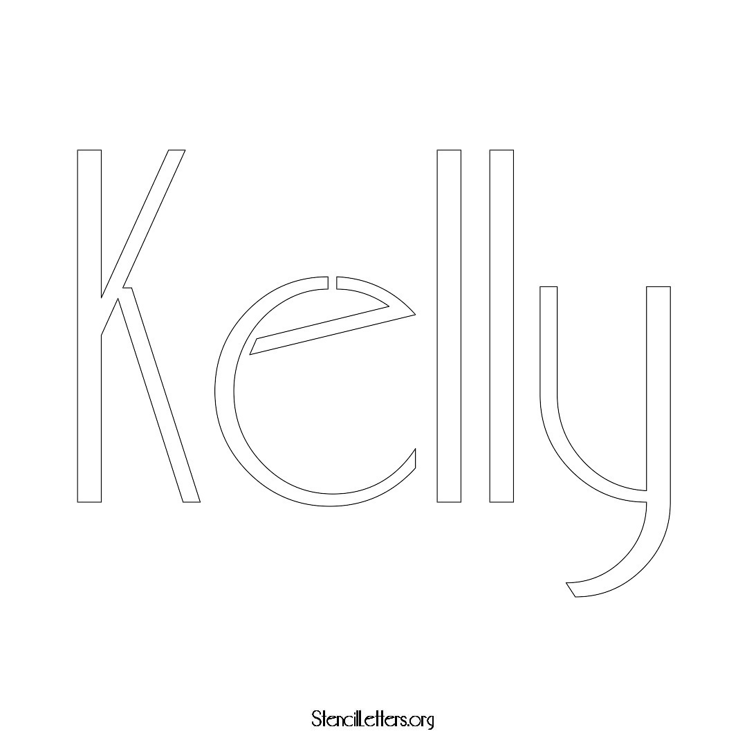 Kelly name stencil in Art Deco Lettering