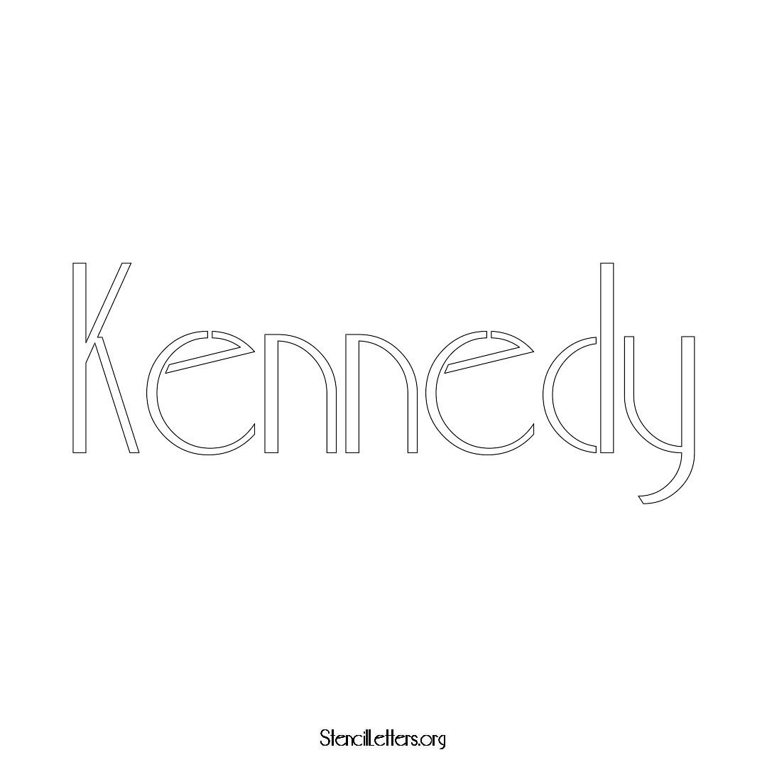 Kennedy name stencil in Art Deco Lettering