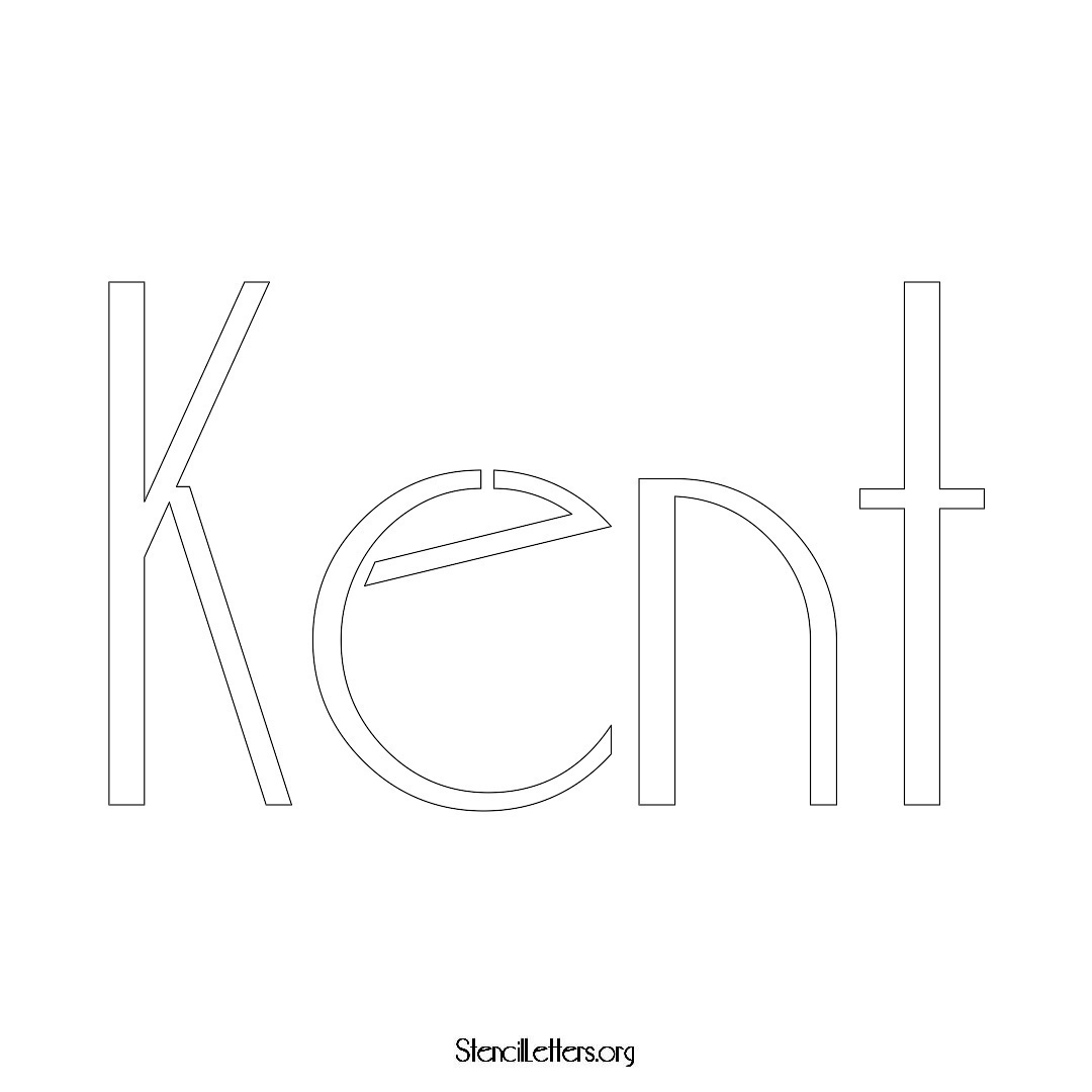 Kent name stencil in Art Deco Lettering