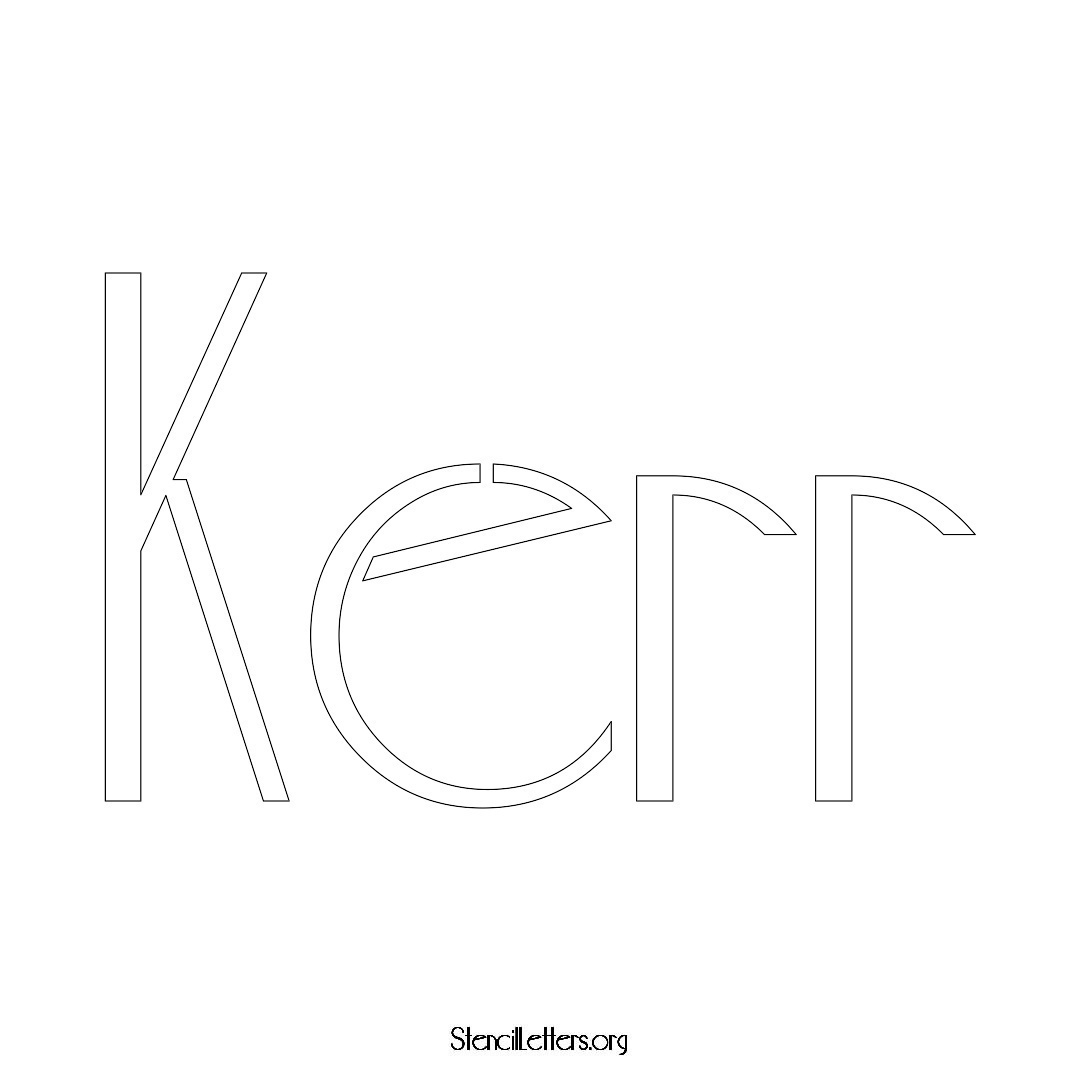 Kerr name stencil in Art Deco Lettering