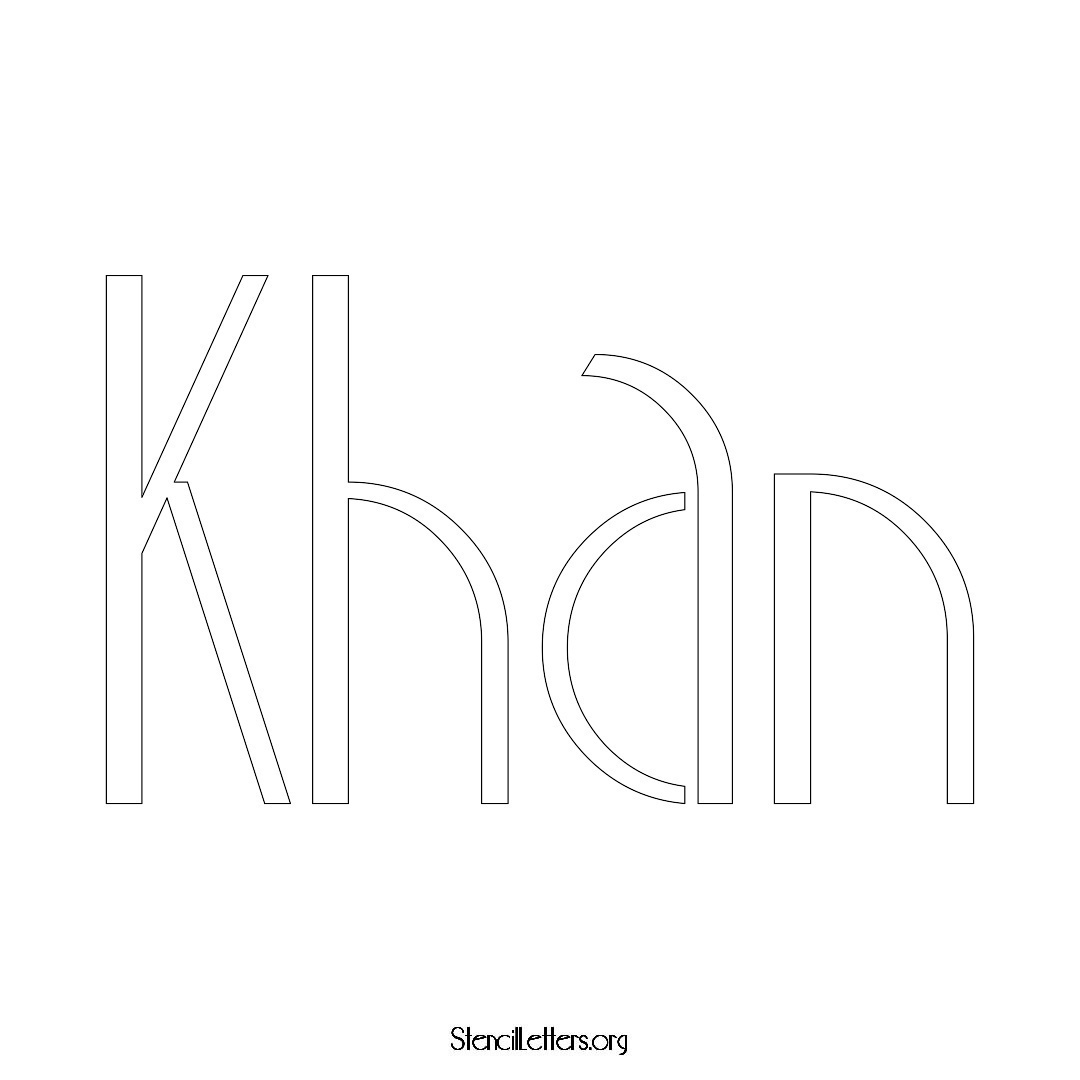 Khan name stencil in Art Deco Lettering