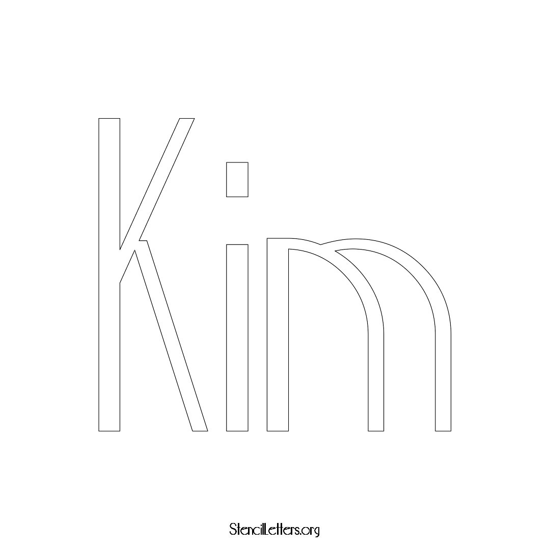 Kim name stencil in Art Deco Lettering