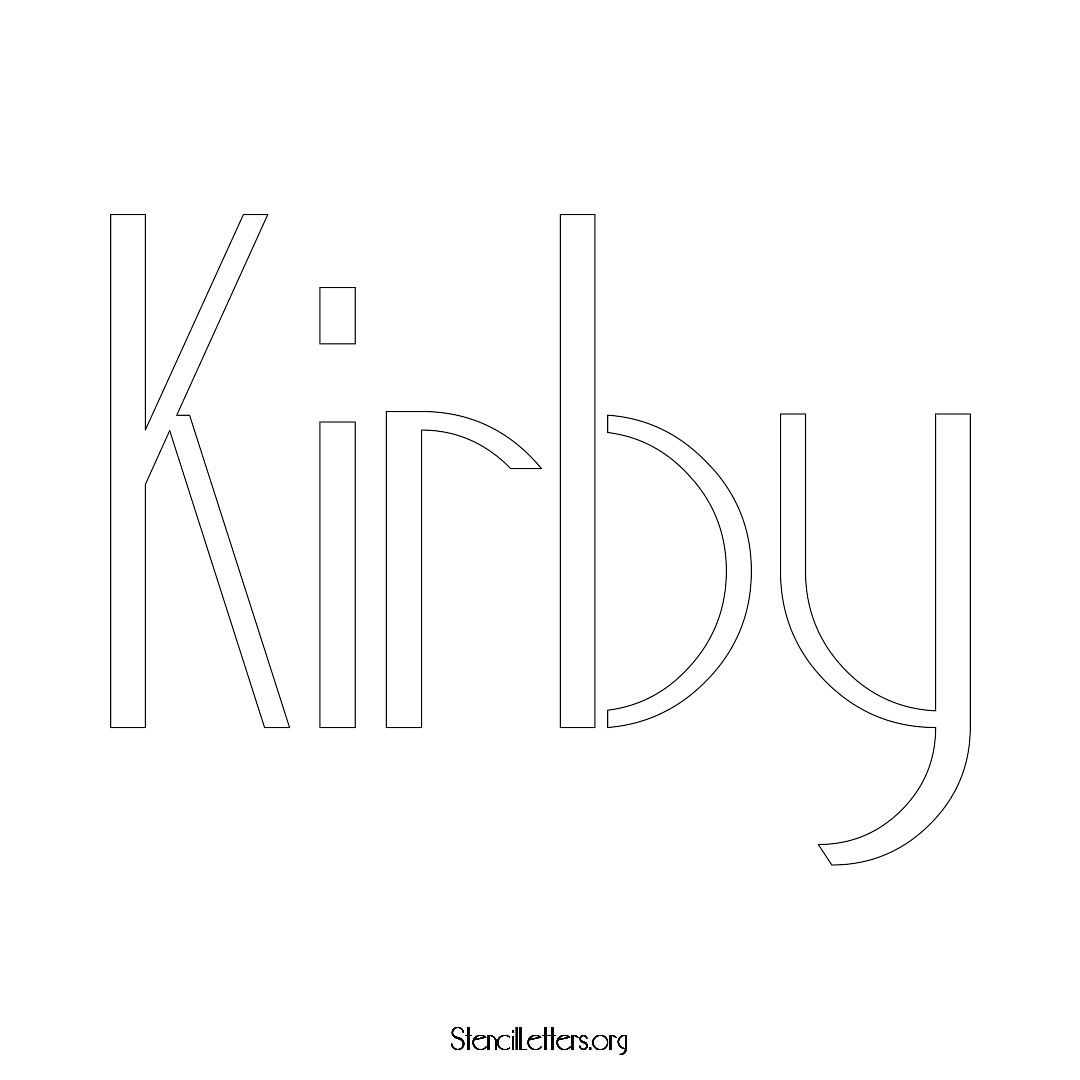 Kirby name stencil in Art Deco Lettering