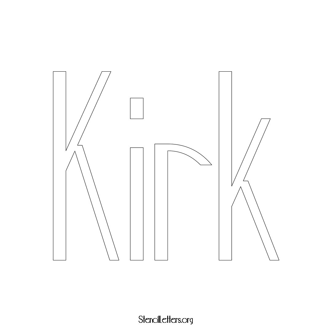 Kirk name stencil in Art Deco Lettering