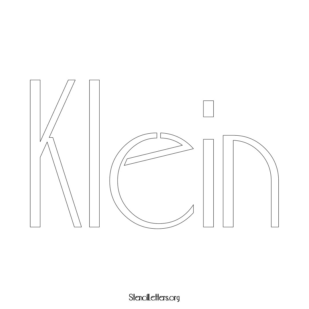 Klein name stencil in Art Deco Lettering