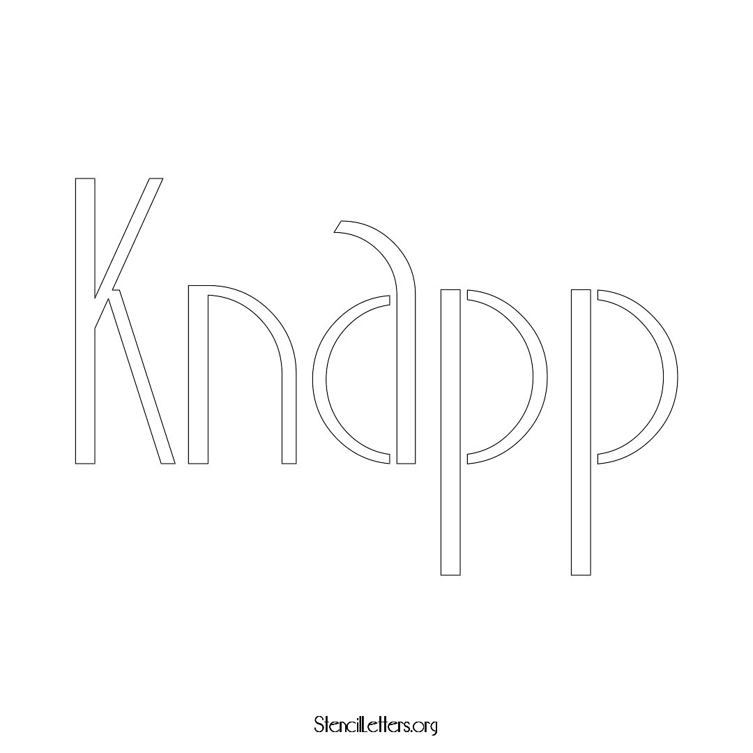 Knapp name stencil in Art Deco Lettering