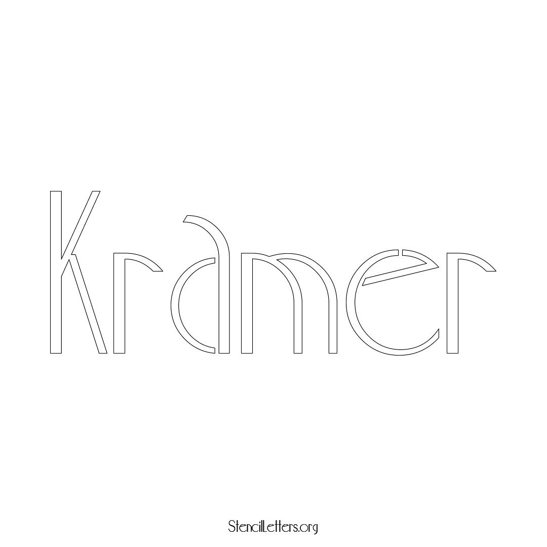 Kramer name stencil in Art Deco Lettering