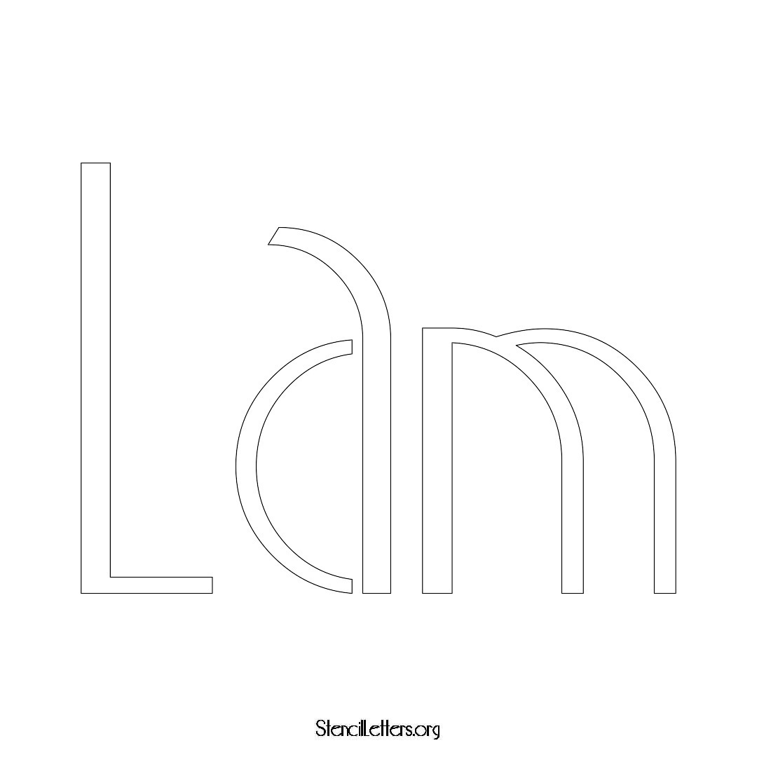 Lam name stencil in Art Deco Lettering