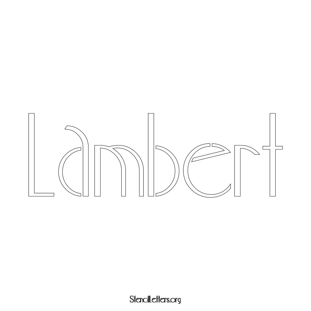 Lambert name stencil in Art Deco Lettering