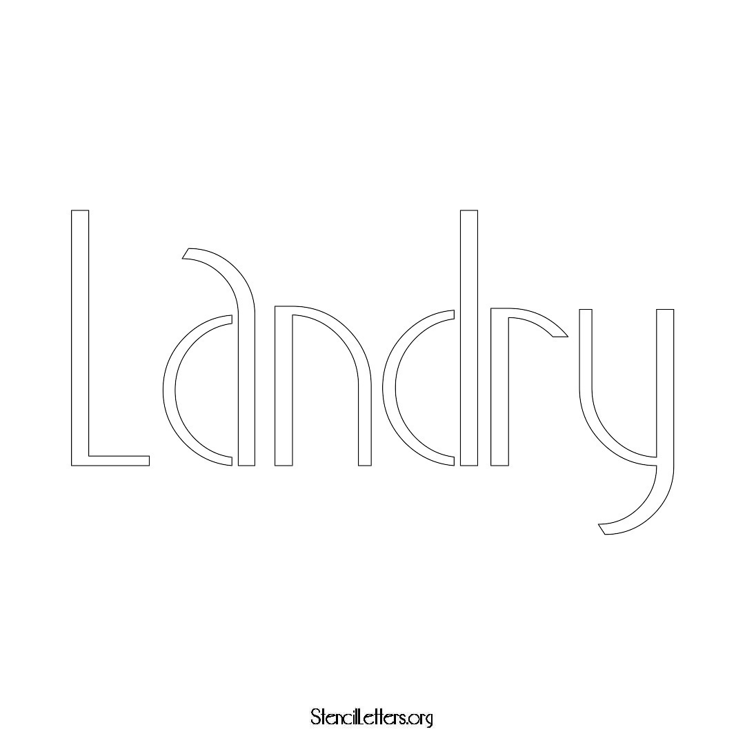 Landry name stencil in Art Deco Lettering