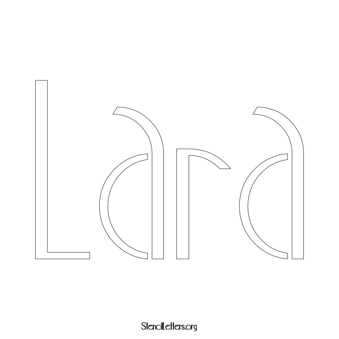 Lara name stencil in Art Deco Lettering