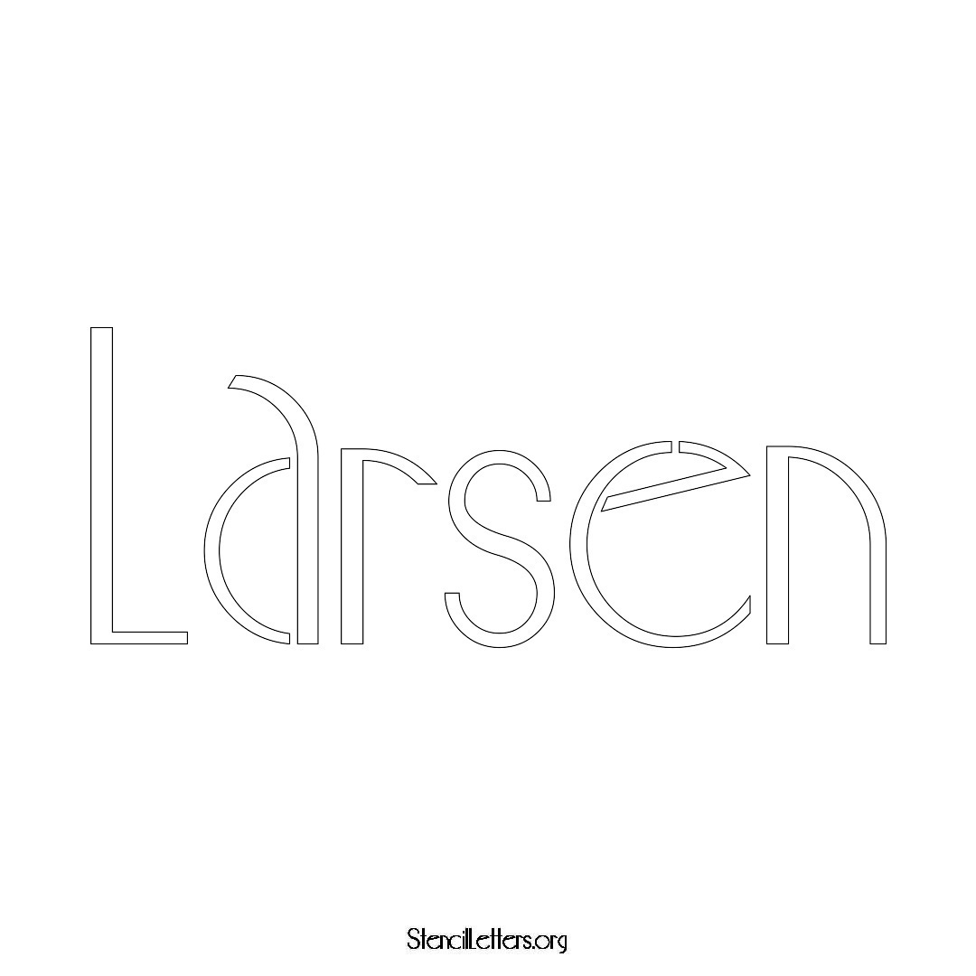 Larsen name stencil in Art Deco Lettering