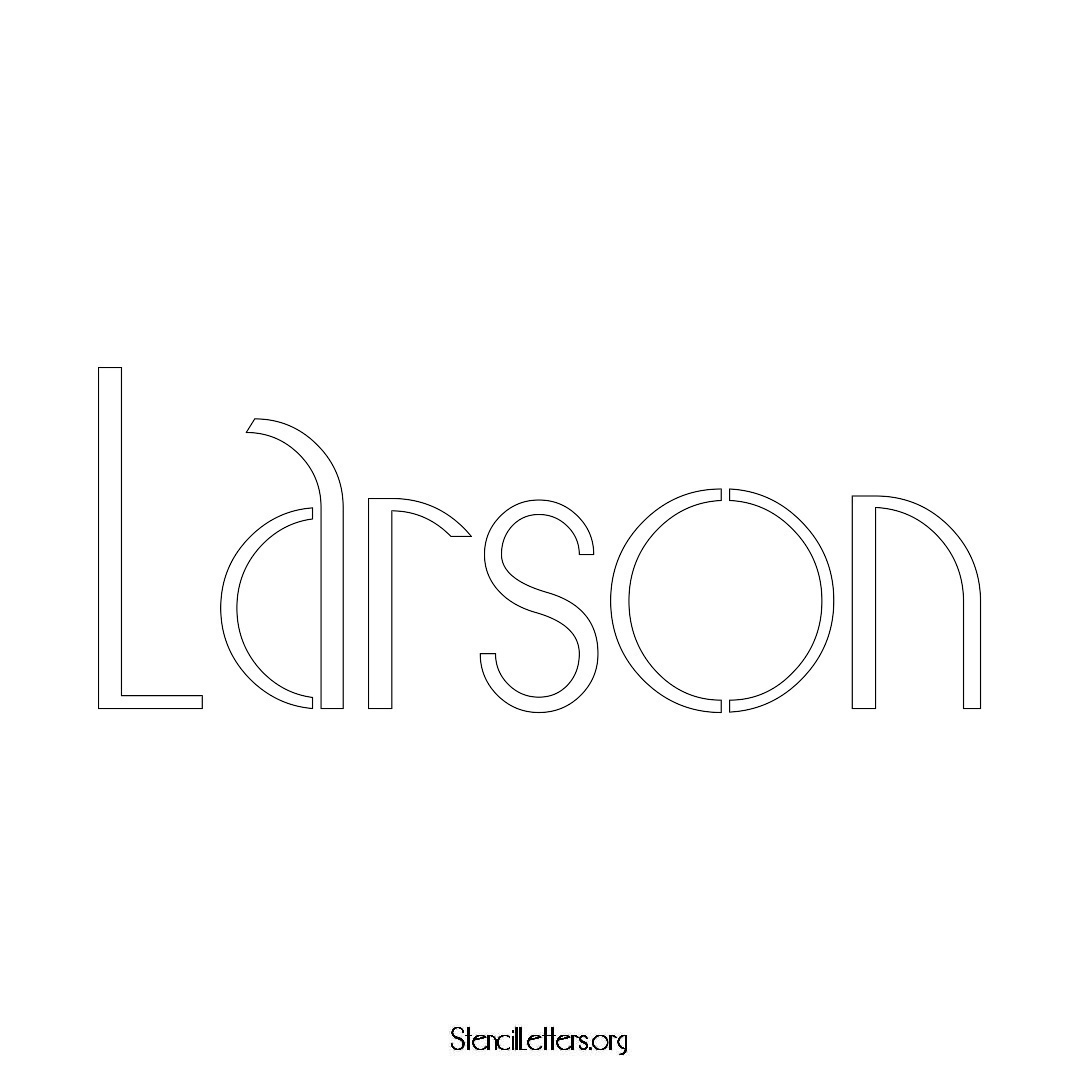 Larson name stencil in Art Deco Lettering