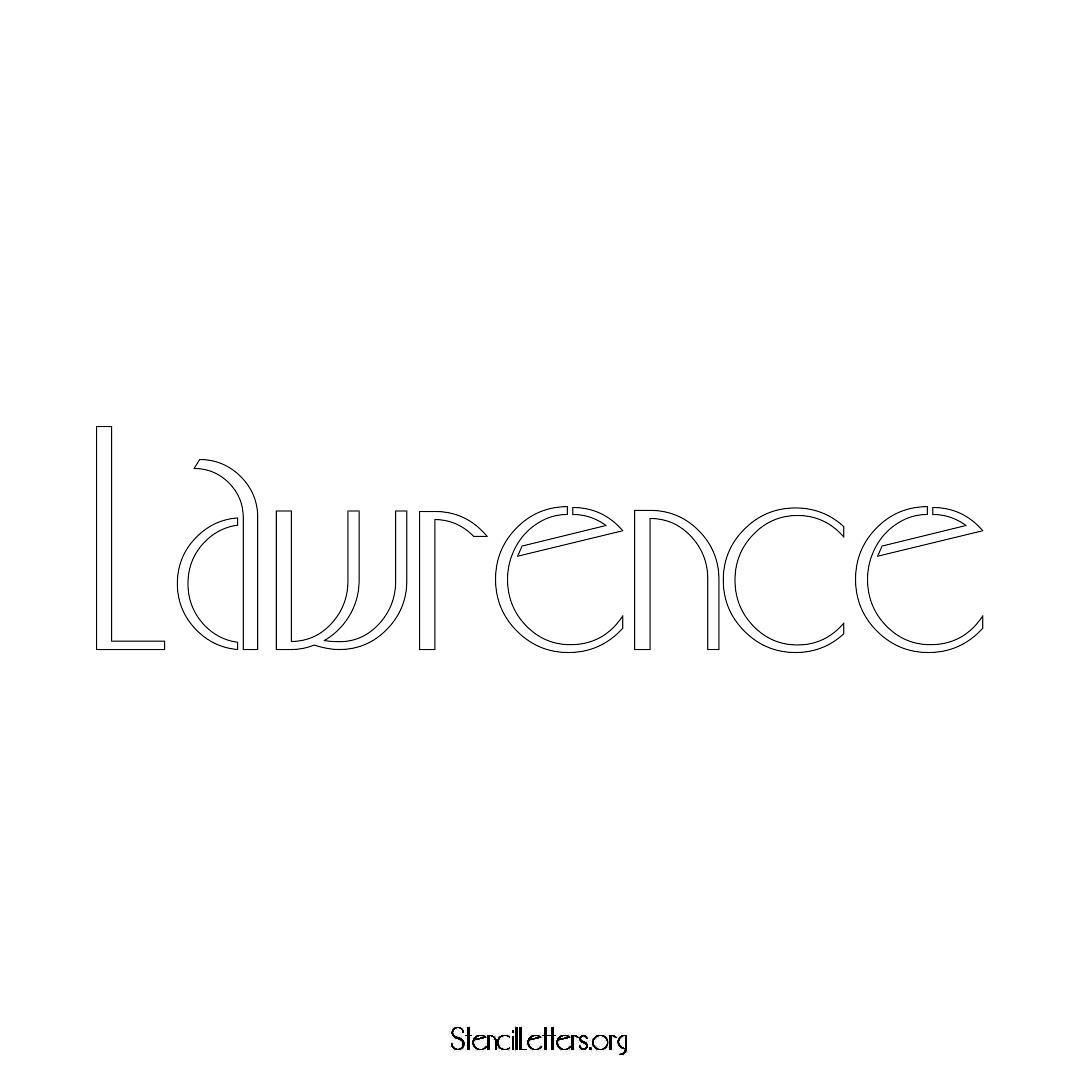 Lawrence name stencil in Art Deco Lettering