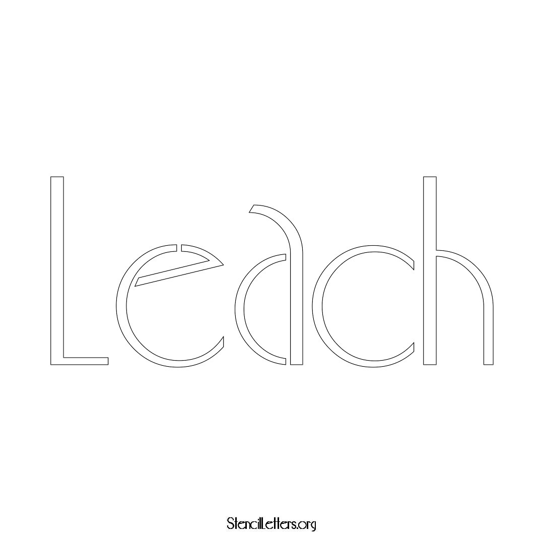 Leach name stencil in Art Deco Lettering