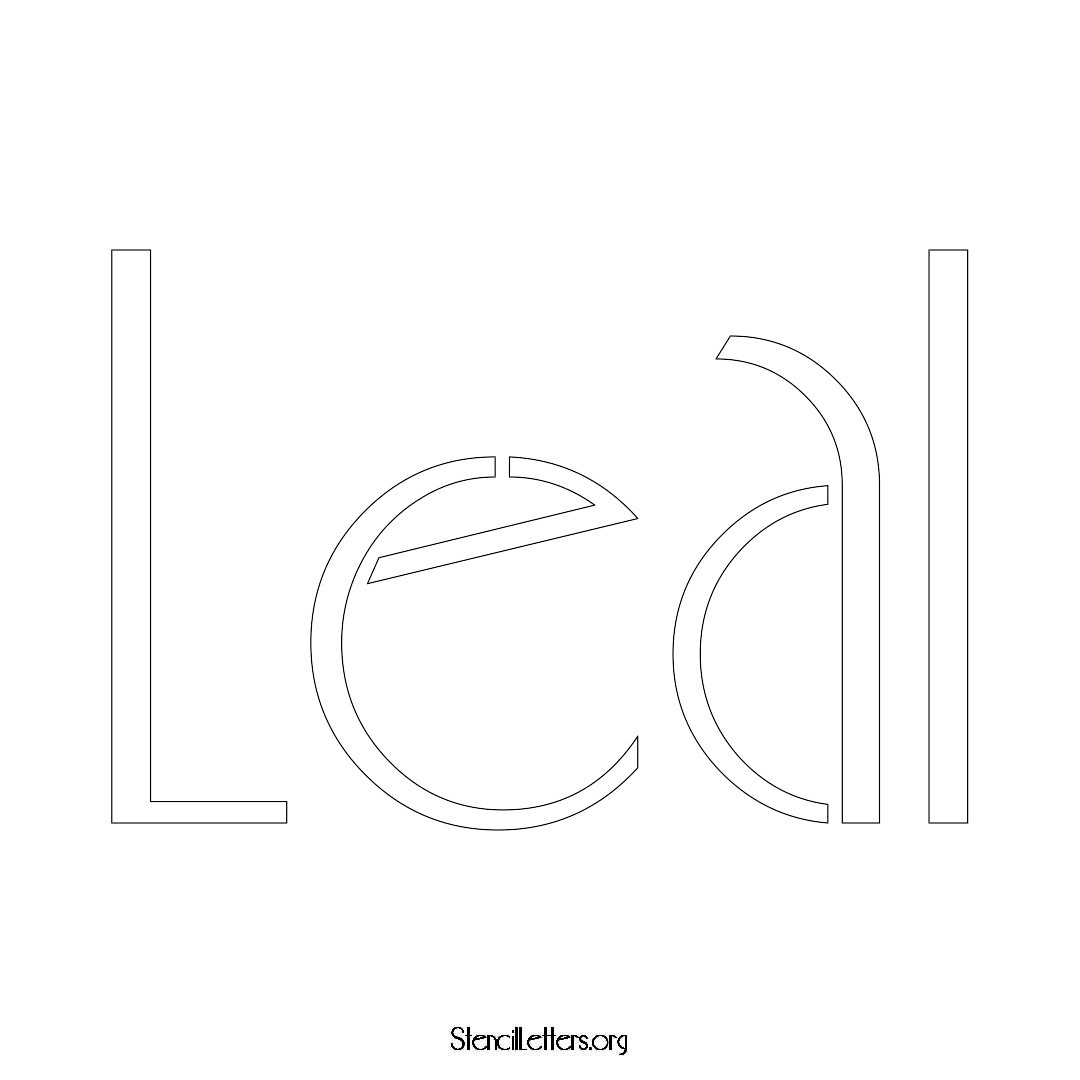 Leal name stencil in Art Deco Lettering