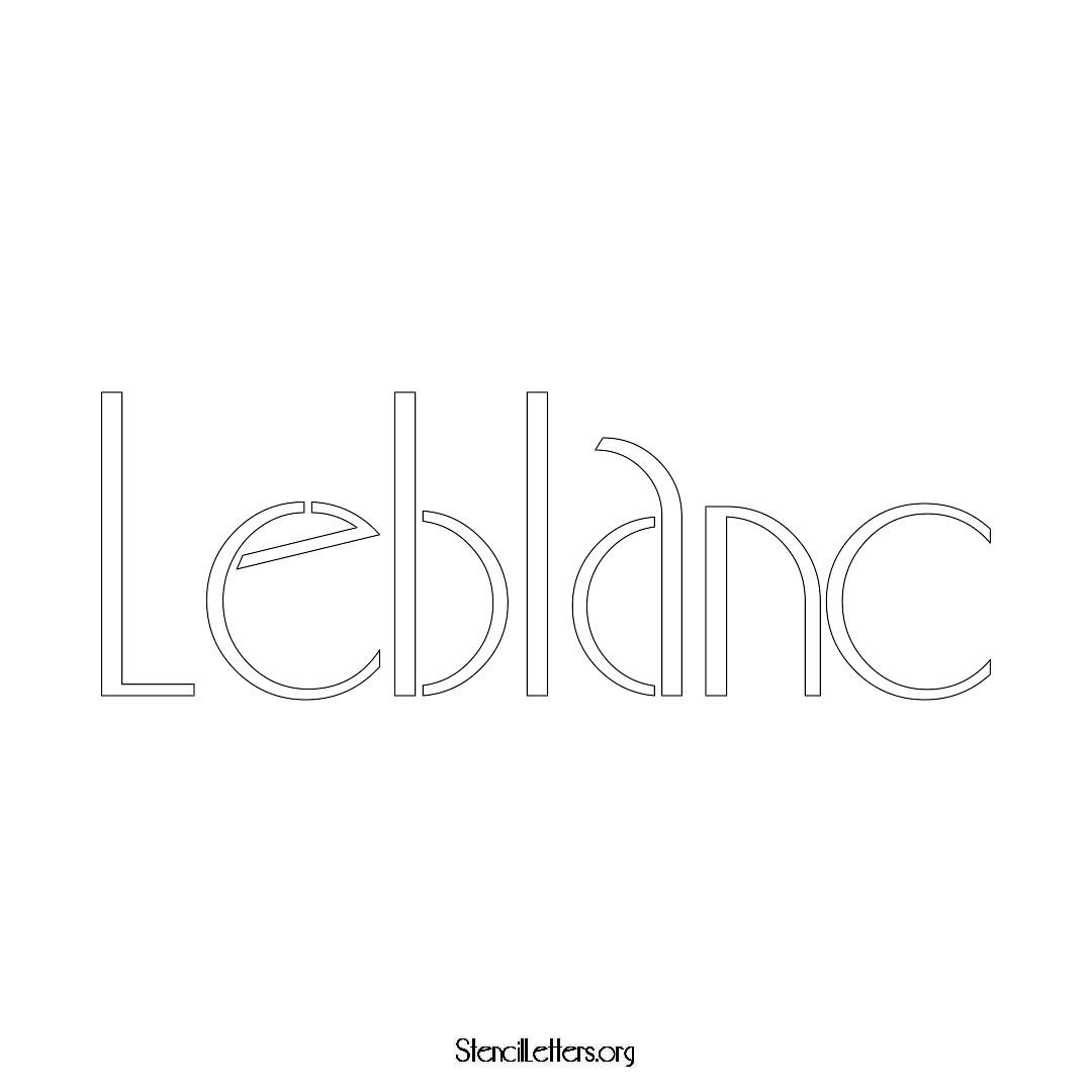 Leblanc name stencil in Art Deco Lettering
