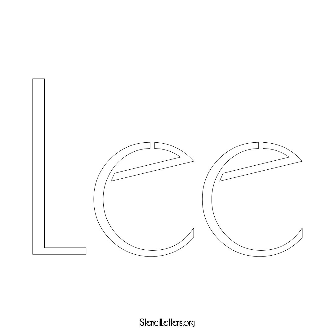 Lee name stencil in Art Deco Lettering