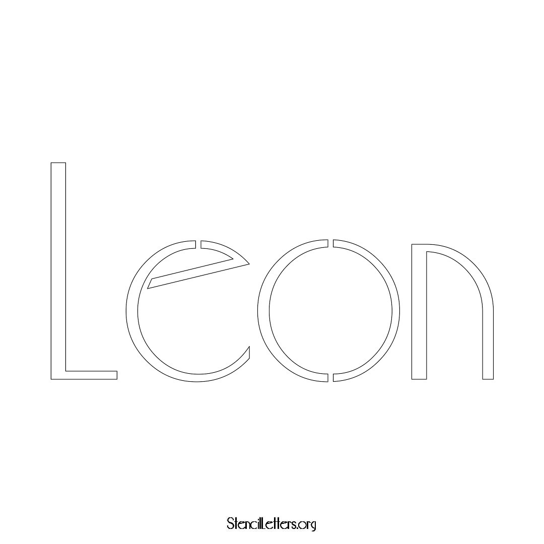 Leon name stencil in Art Deco Lettering