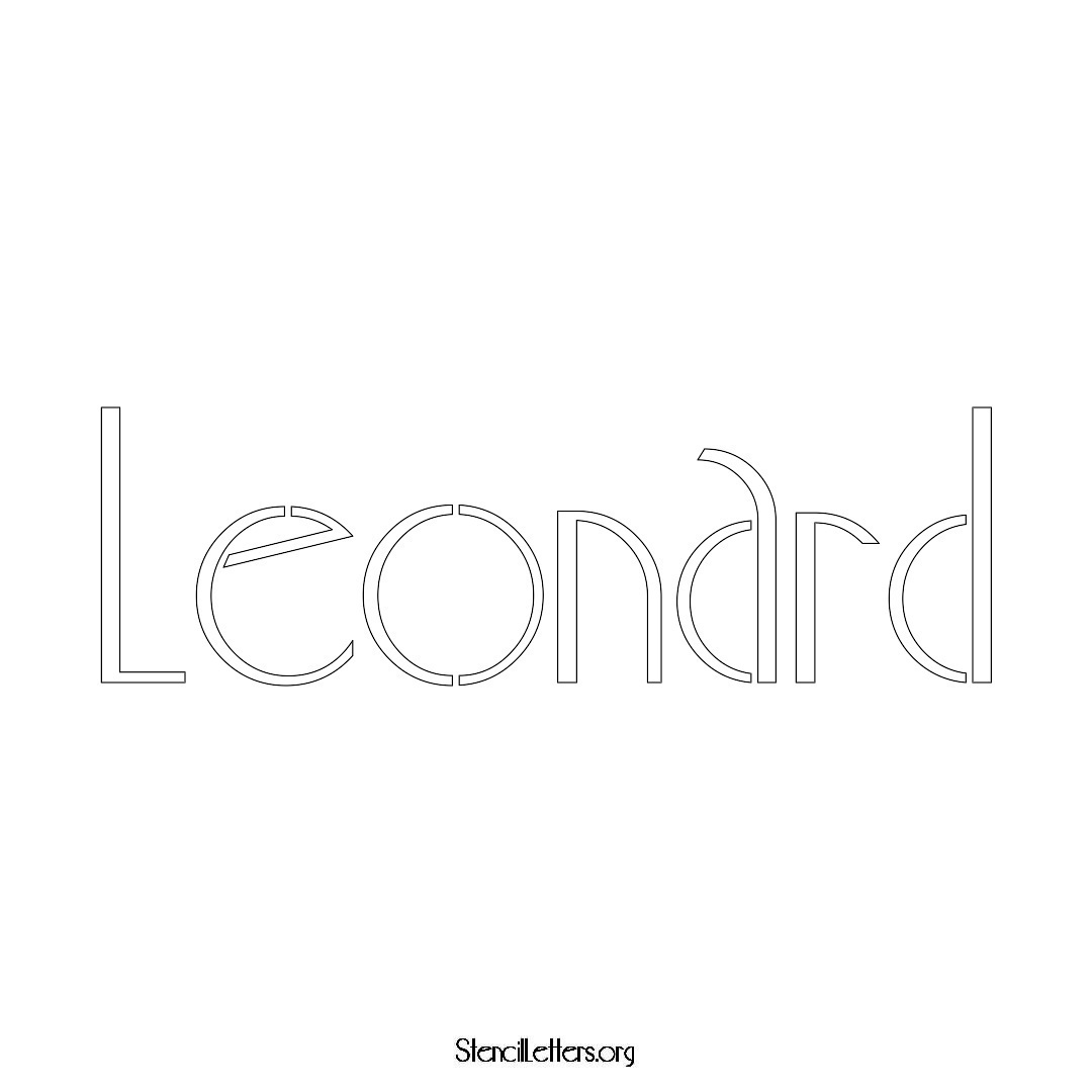 Leonard name stencil in Art Deco Lettering