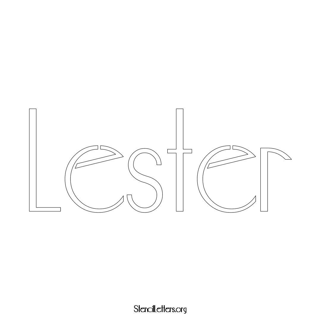 Lester name stencil in Art Deco Lettering