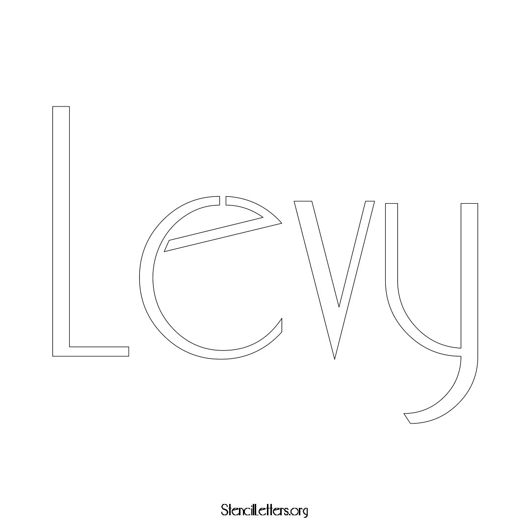 Levy name stencil in Art Deco Lettering