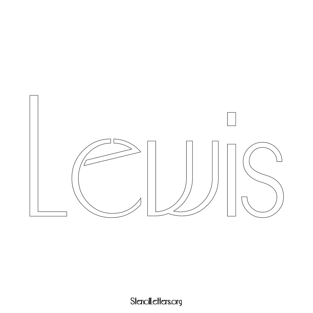 Lewis name stencil in Art Deco Lettering