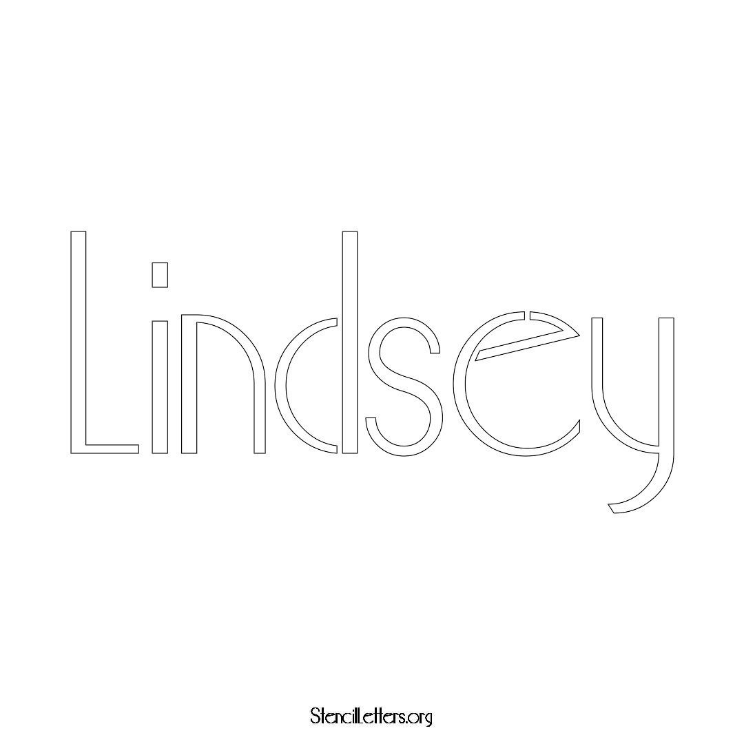 Lindsey name stencil in Art Deco Lettering