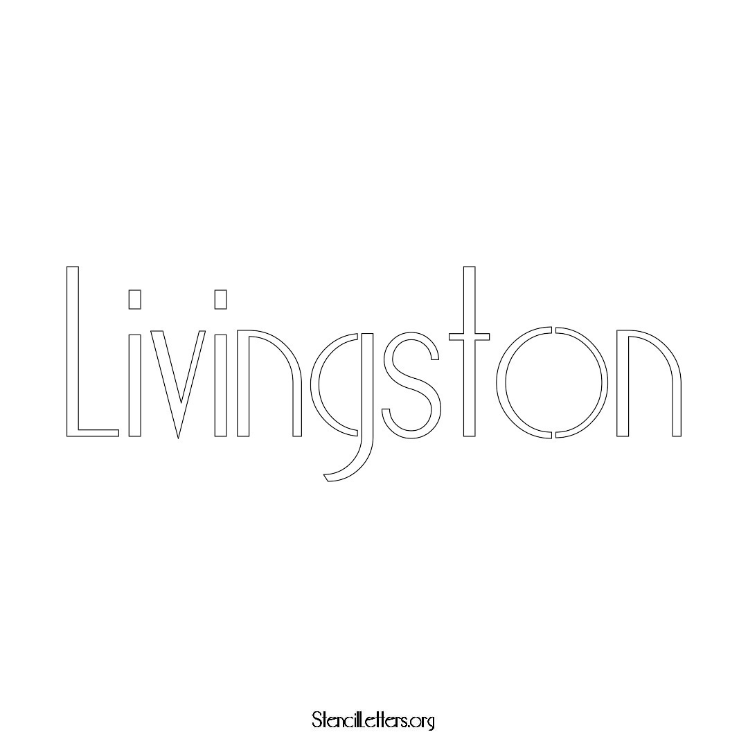 Livingston name stencil in Art Deco Lettering