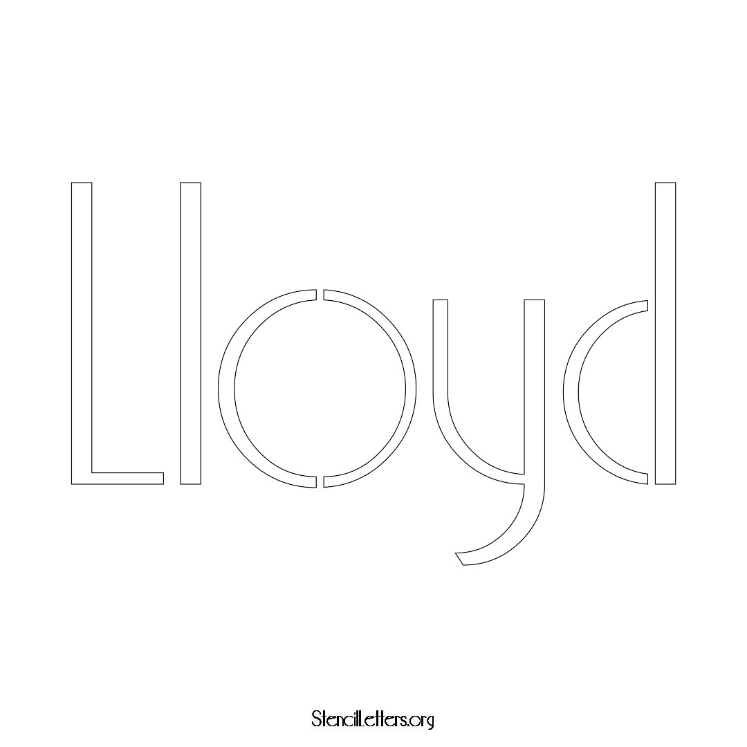 Lloyd name stencil in Art Deco Lettering
