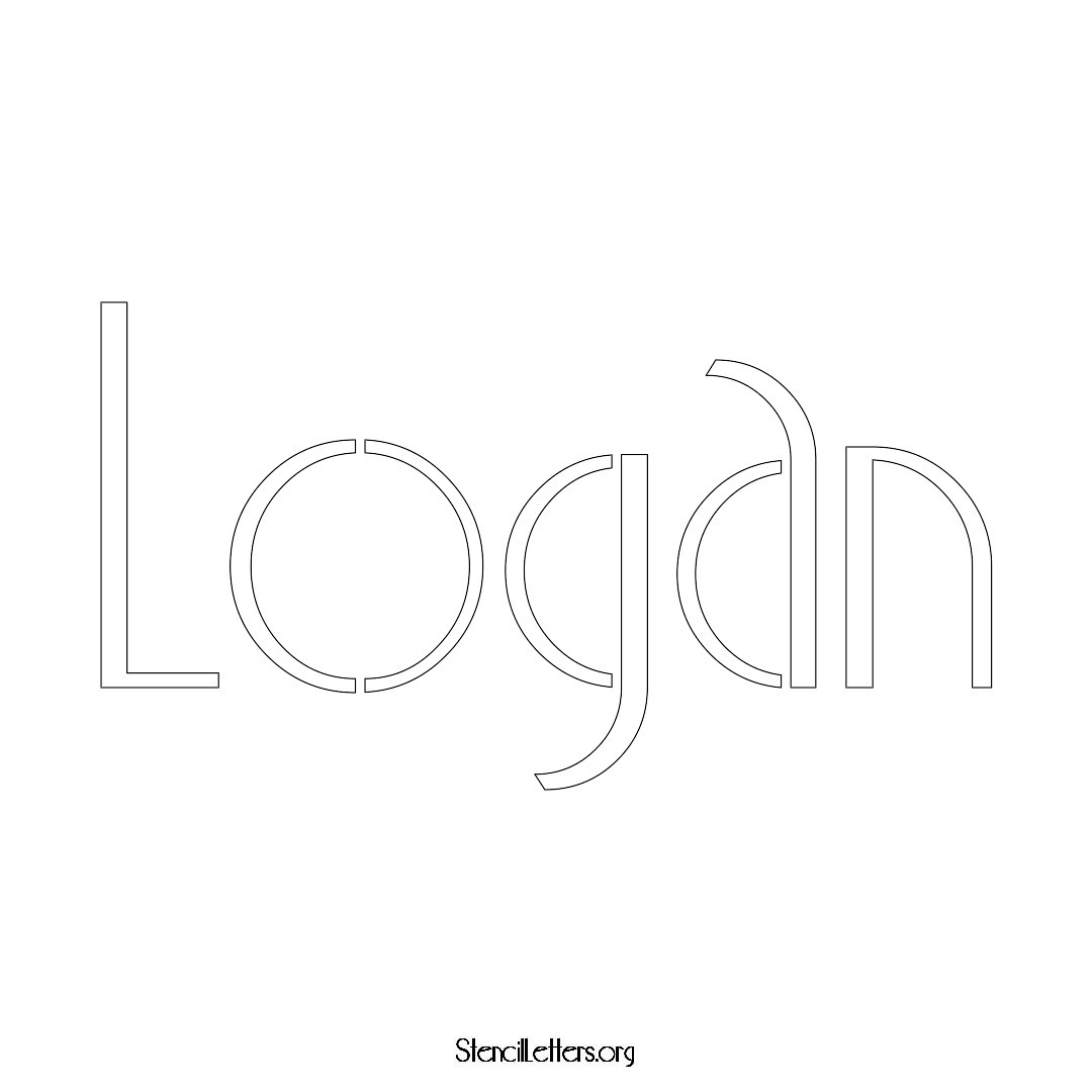 Logan name stencil in Art Deco Lettering