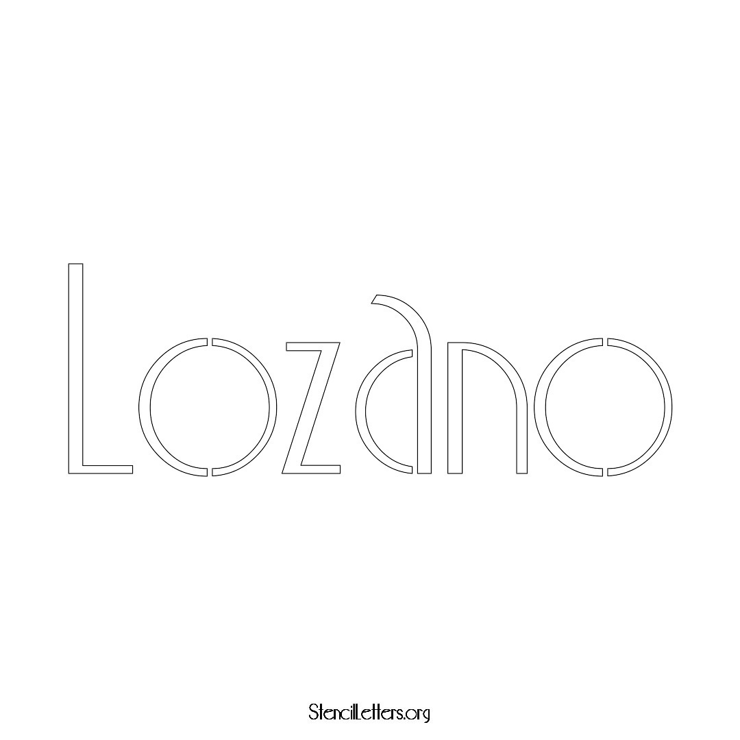 Lozano name stencil in Art Deco Lettering
