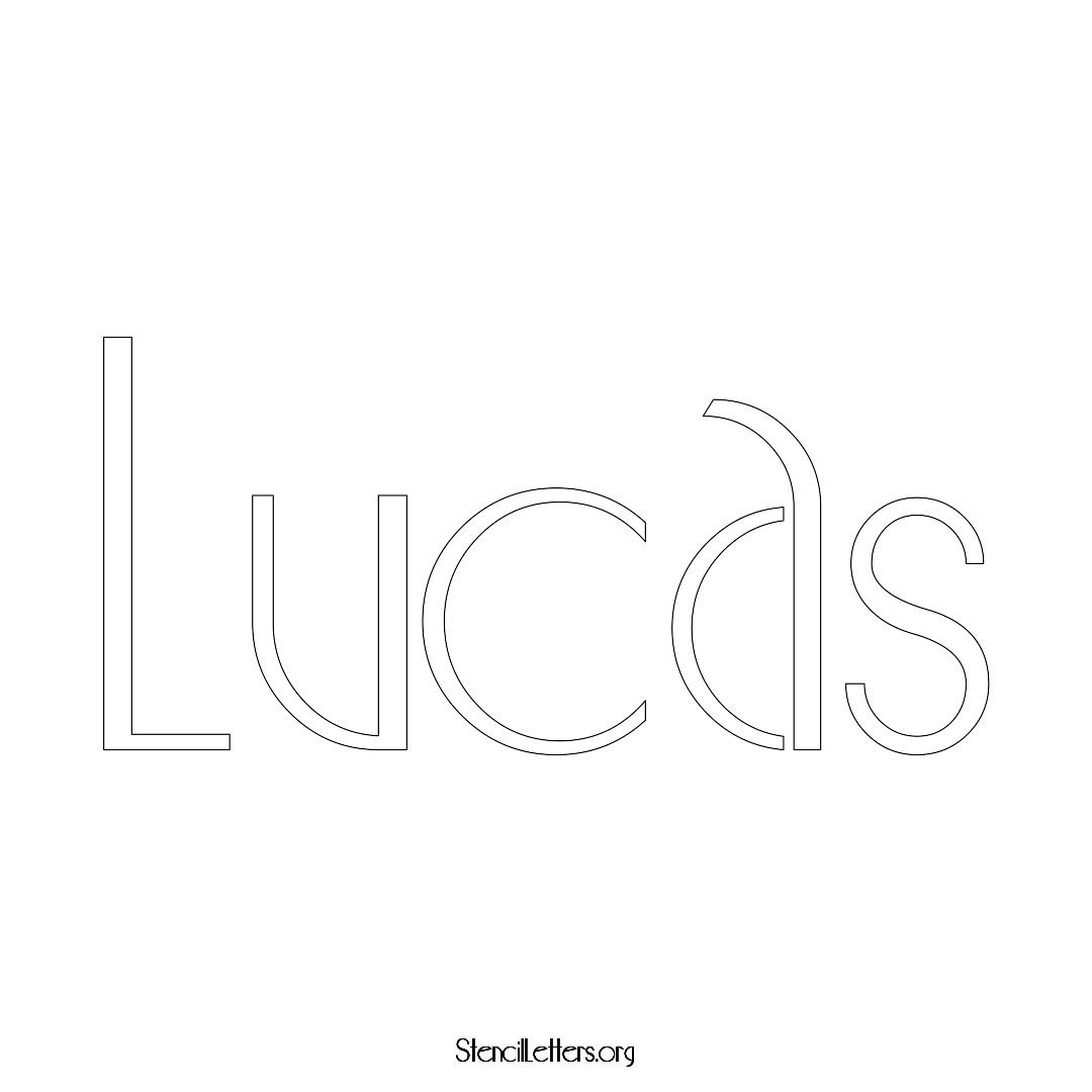 Lucas name stencil in Art Deco Lettering