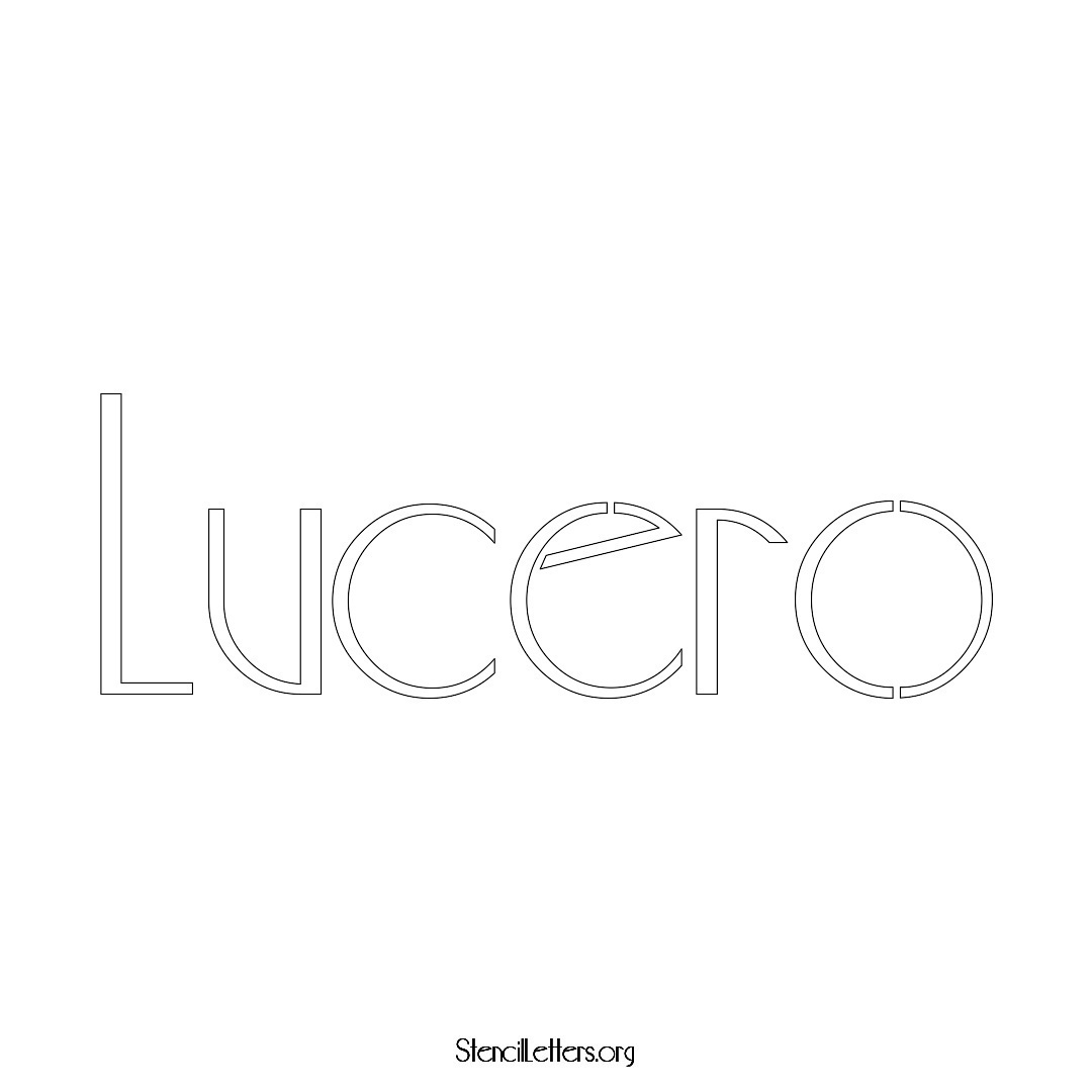Lucero name stencil in Art Deco Lettering