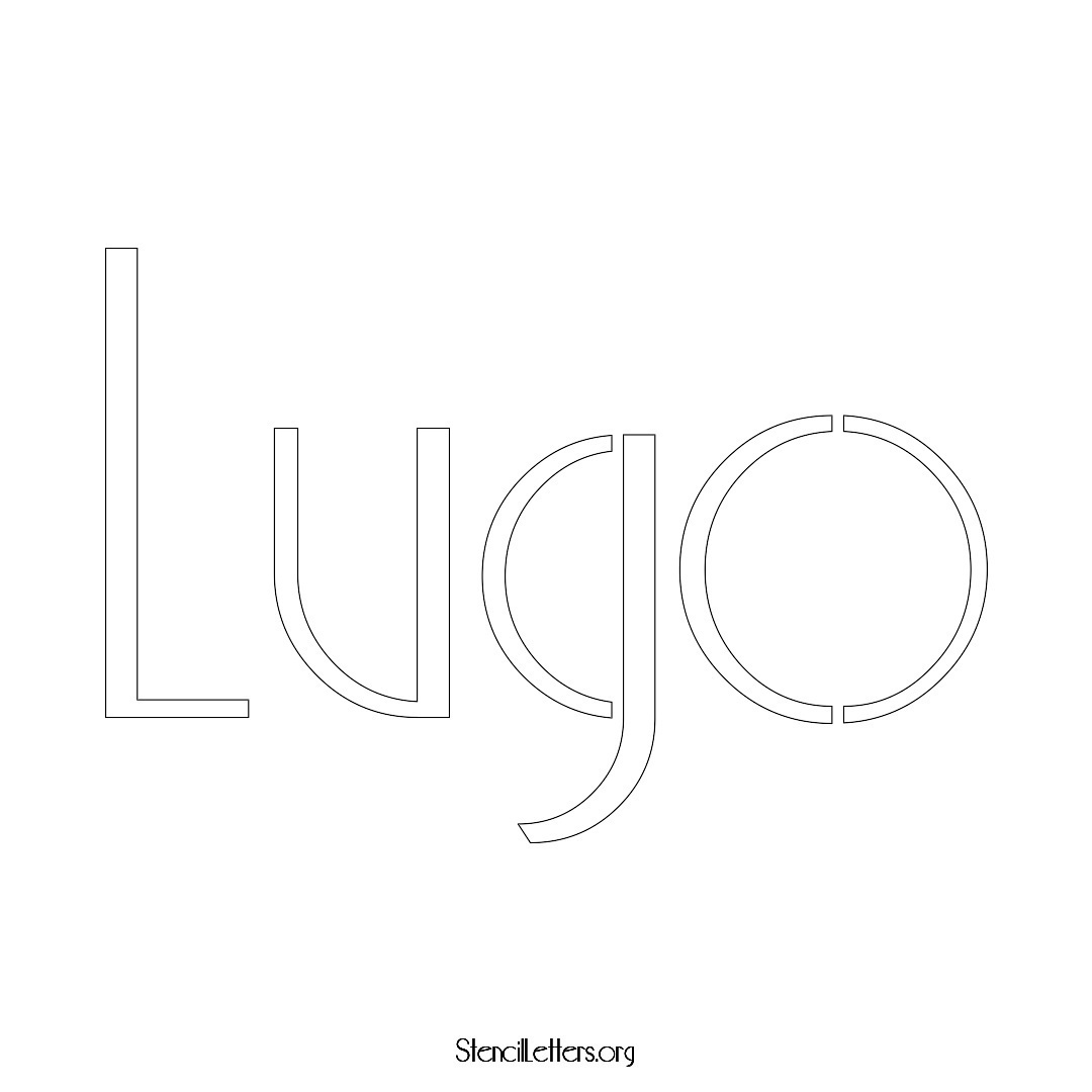 Lugo name stencil in Art Deco Lettering