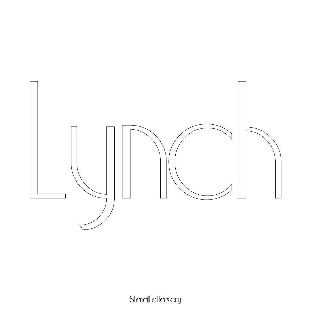 Lynch name stencil in Art Deco Lettering