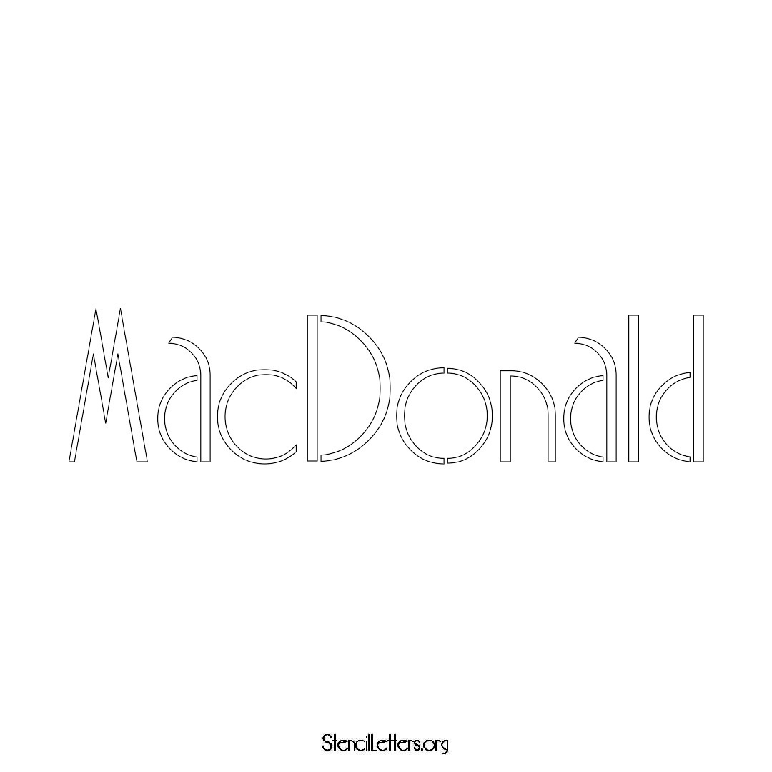 Macdonald name stencil in Art Deco Lettering