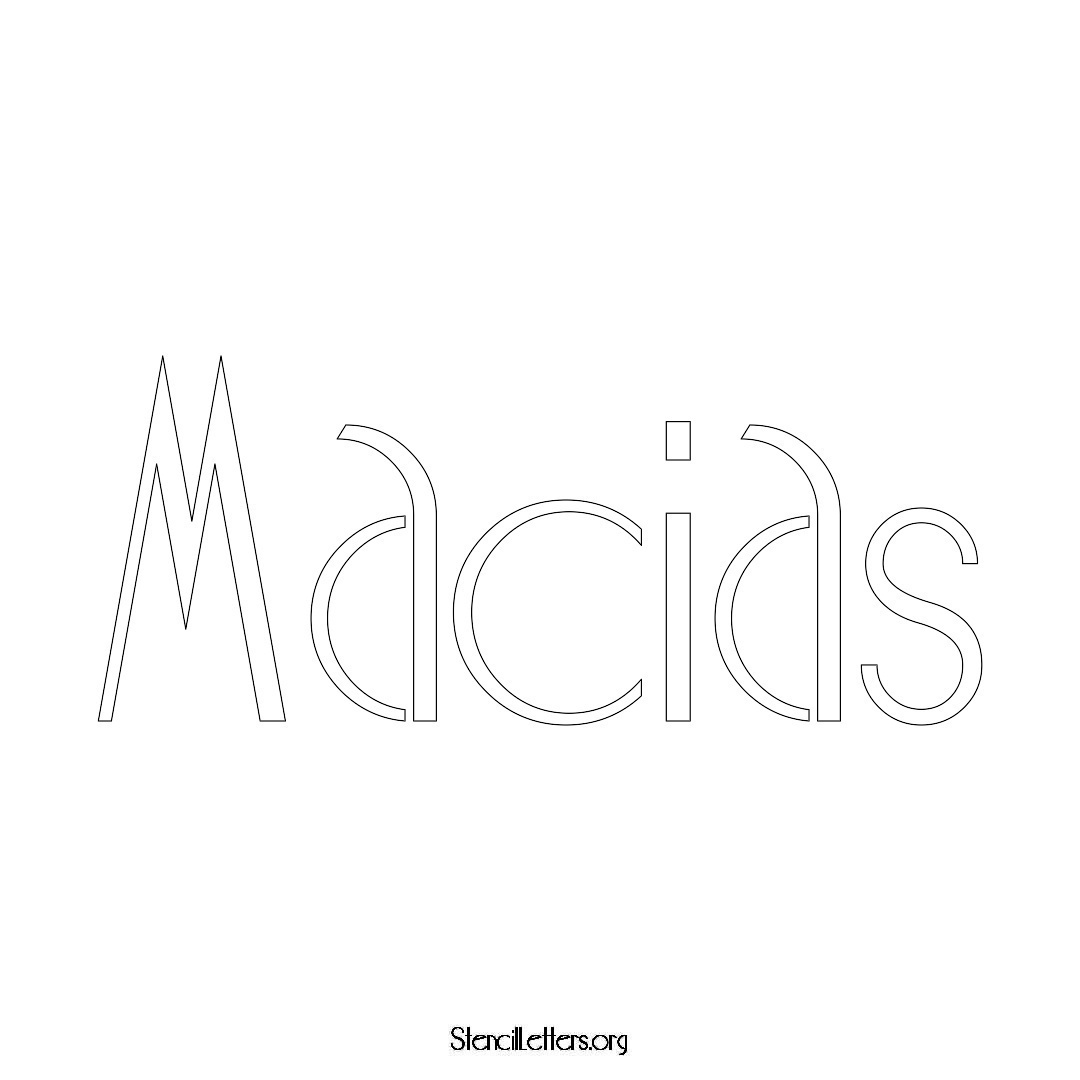 Macias name stencil in Art Deco Lettering