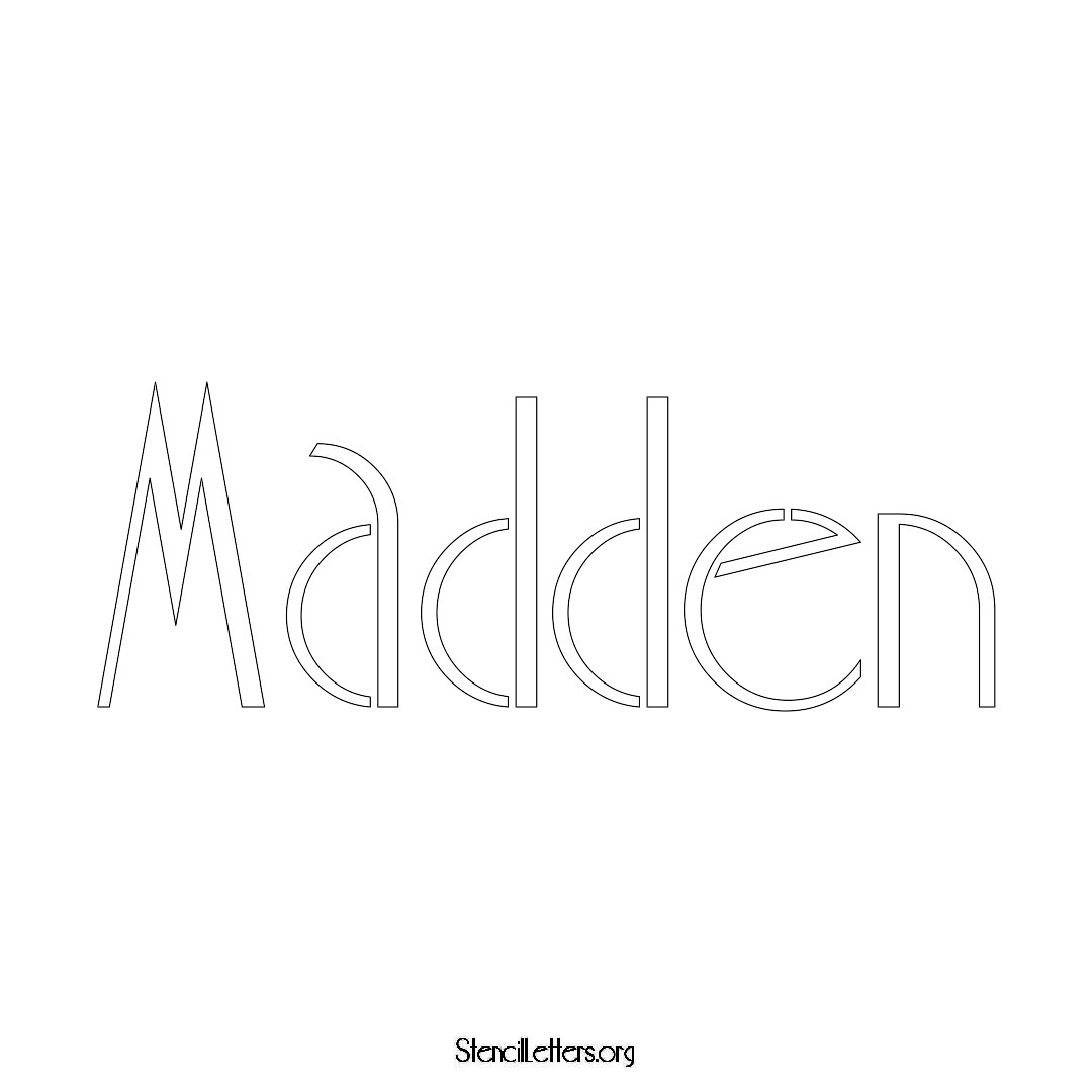 Madden name stencil in Art Deco Lettering