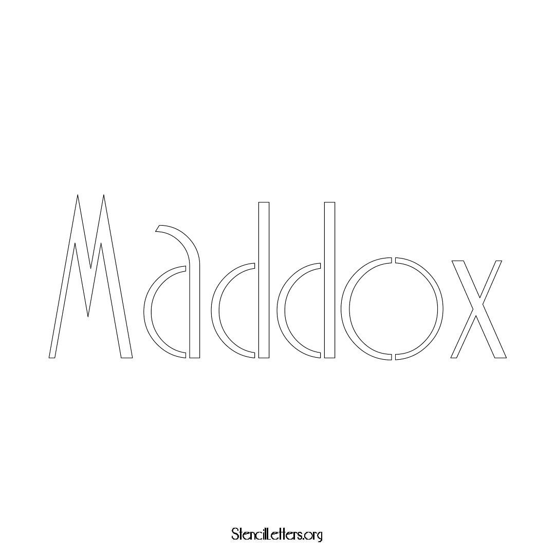 Maddox name stencil in Art Deco Lettering