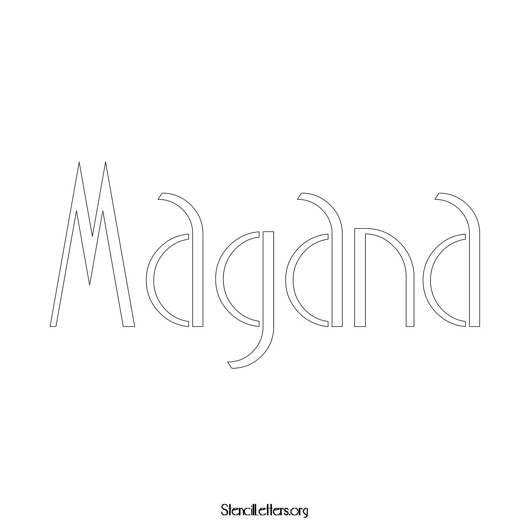 Magana name stencil in Art Deco Lettering