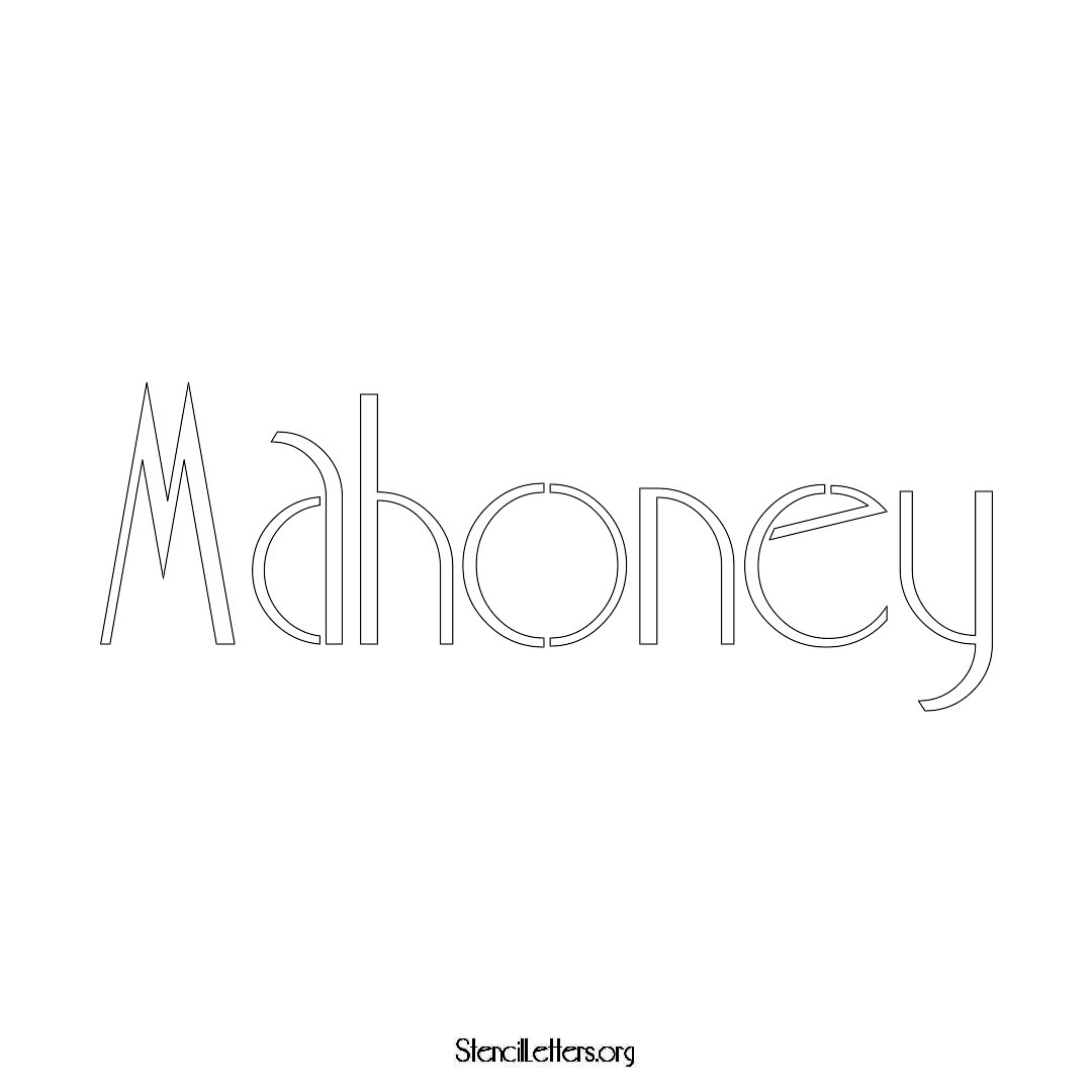 Mahoney name stencil in Art Deco Lettering