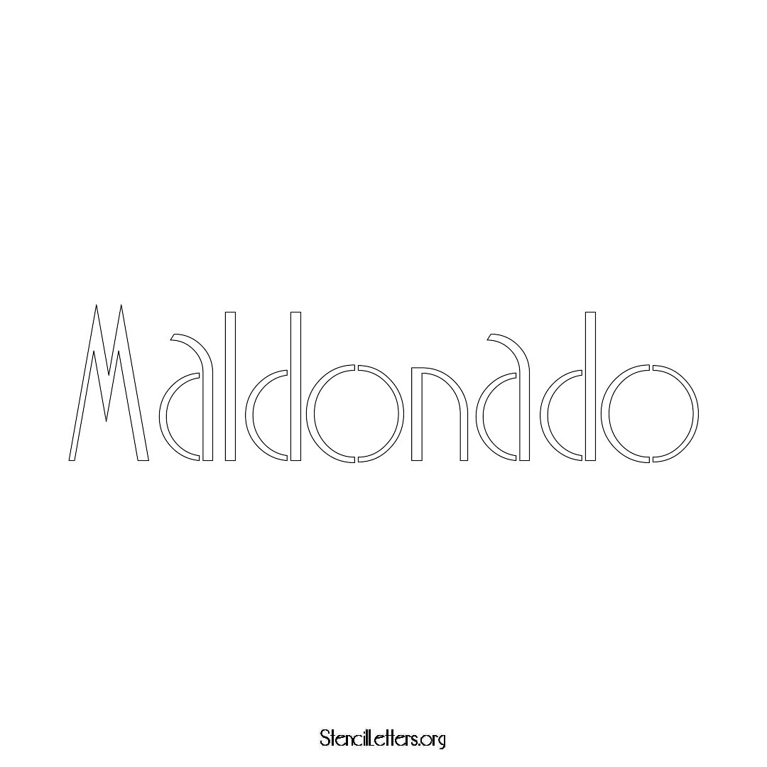 Maldonado name stencil in Art Deco Lettering
