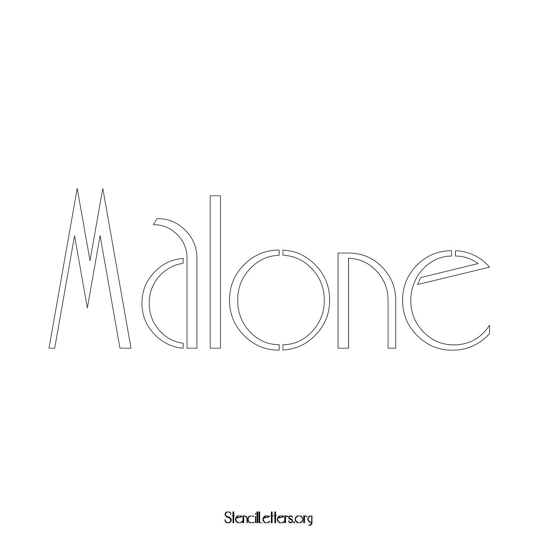 Malone name stencil in Art Deco Lettering