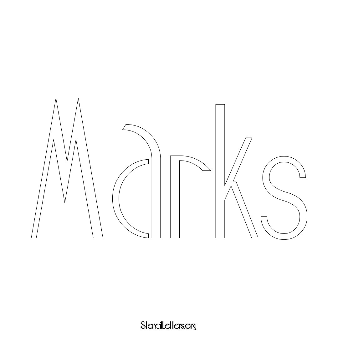 Marks name stencil in Art Deco Lettering