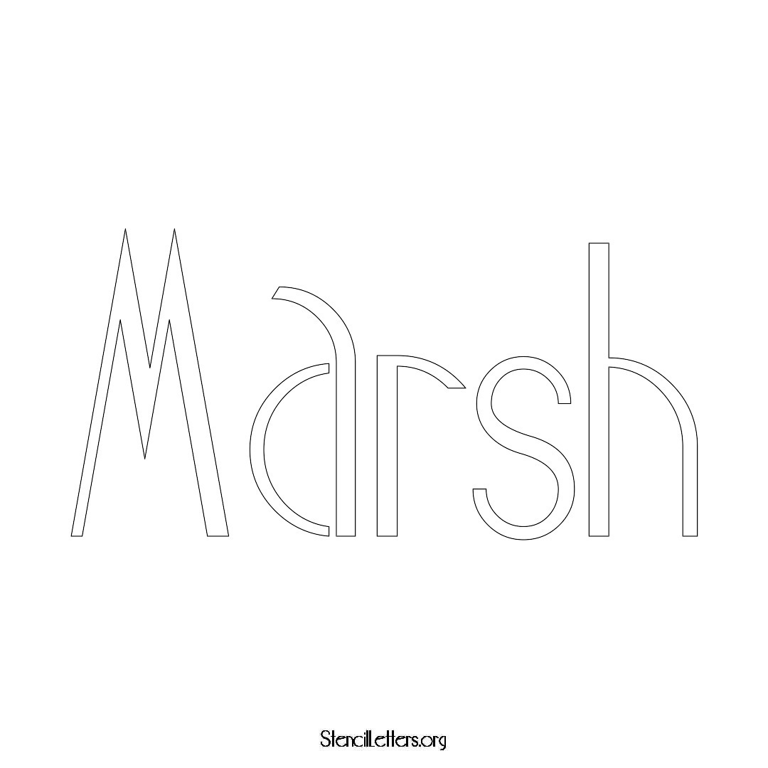 Marsh name stencil in Art Deco Lettering